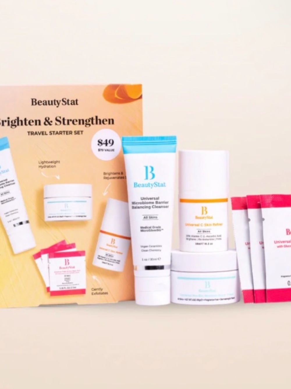 BeautyStat Brighten & Strengthen Travel Skincare Set